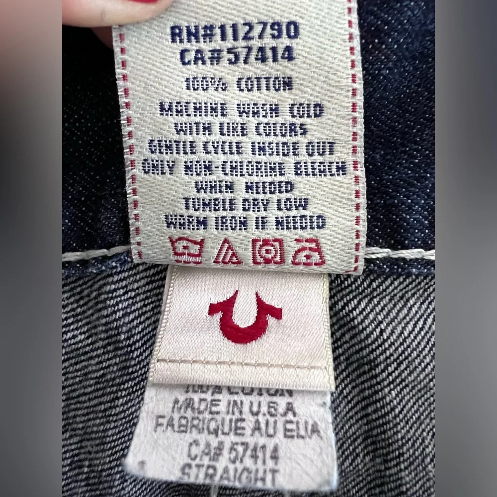 Men's True Religion Jeans Straight Size 32‎ RN# 112790 Denim Horseshoe Gorgeous